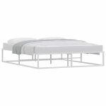 Lit blanc - lemon - cadre de lit - sommier � lattes sans matelas blanc 160x200 cm m�tal fr380