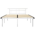 Lit blanc - lemon - cadre de lit - sommier  lattes sans matelas blanc mtal 140x200 cm fr320