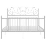 Lit blanc - lemon - cadre de lit - sommier � lattes et t�te de lit sans matelas blanc 140x200 cm m�tal ...