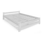 Lit en bois 160x200 cm - sommier � lattes inclus - pin massif - style scandinave - avec t�te de lit basse ...