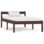Lit bois 2 personnes cadre de lit double marron fonc� pin massif 100x200 cm soldes91845