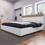 Lit en bois lit ado 140x200 cm lit flottant lit double avec tte de lit cadre de lit et sommier  lattes ...