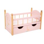 Lit en bois pour poup�e - arias - tiroir accessoire - oreiller et couvre - lit inclus - rose - dimensions ...