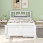 Lit en bois lit simple lit pour adolescents lit pour adultes avec tiroirs de rangement cadre en pin blanc ...