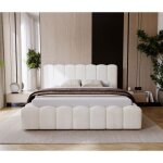 Lit bostia blanc cass� avec coffre de rangement (140 * 200)