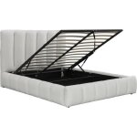 Lit bouclette avec coffre annie - 160 x 200 cm - blanc Lit bouclette avec coffre annie - 160 x 200 cm - blanc