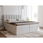 Lit complet - avec matelas - lit adulte - velours - gris clair - mocca 180x200