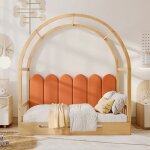 Lit cabane 140x200 cm lit de pavillon vot extensible lit coulissant coussin en velours cadre en pin ...