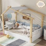 Lit cabane 90x190 cm en bois maison lit enfant avec sommier à lattes stable design toit pour garçons ... Lit cabane 90x190 cm en bois maison lit enfant avec sommier à lattes stable design toit pour garçons ...