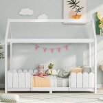 Lit cabane 90x200 cm - lit enfant polyvalent en bois pour gar�ons et filles - avec protection antichute ...