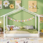 Lit cabane enfant 90 / 180 x 190 cm bois massif convertible garon fille - lit de sol avec sommier  ...