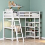 Lit cabane enfant blanc 90x200 - bureau intégré & rangement - bois massif peint - sécurisé - gain de ... Lit cabane enfant blanc 90x200 - bureau intégré & rangement - bois massif peint - sécurisé - gain de ...