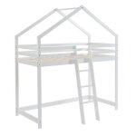 Lit cabane mezzanine jardin des petits dormeurs blanc 90x190 - laba kids