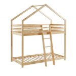 Lit cabane superposé château des anges beige 90x190 laïba kids Lit cabane superposé château des anges beige 90x190 laïba kids