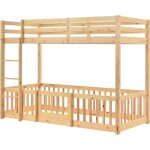 Lit superpos� 90x200 cm cabane avec escalier � angle droit lit avec barri�res et petites portes lit denfant ...