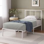 Lit camille 1 personne lit 90x190 cm cadre de lit en mtal avec tte de lit hauteur 30cm avec lattes ...