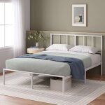 Lit camille 2 personnes lit 140x190 cm cadre de lit en mtal avec tte de lit hauteur 30cm avec lattes ...