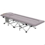 Lit de camping outsunny pliable avec matelas transat chaise longue sac de rangement intégrée dim. 200l ... Lit de camping outsunny pliable avec matelas transat chaise longue sac de rangement intégrée dim. 200l ...
