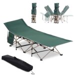 Lit de camping - outsunny - pliable - sac de transport inclus - cadre en acier - charge 150 kg - 190 ...
