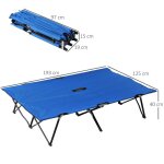 Lit de camping pliable pour 2 personnes lit de camp avec sac de transport jusqu 136 kg acier oxford ...