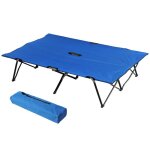Lit de camping pliant pour 2 personnes lit bb avec sac de transport jusqu 136 kg acier inoxydable ...