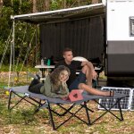Lit de camping pliant pour 2 personnes terrain lit pliant avec sac de transport jusqu 136 kg lastique ...