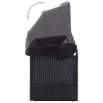 Lit - canap� dext�rieur - transat dext�rieur - avec auvent - r�sine tress�e noirtop vente383898864