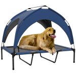 Lit chien sur�lev� - pawhut - velum en taffetas - tissu textil�ne micro - perfor� + sac de transport ...