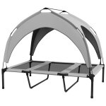 Lit chien sur�lev� - pawhut - velum en taffetas - tissu textil�ne micro - perfor� - sac de transport ...