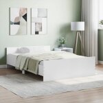 Lit classique double - cadre de lit - sans matelas - blanc 120x190 cm deco ja1551455