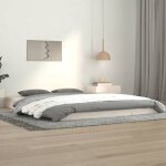 Lit classique double - cadre de lit - sans matelas - blanc 140x190 cm - bois de pin massif deco ja7537005 ...