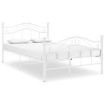 Lit classique double - cadre de lit - sans matelas - blanc m�tal 120x200 cm deco ja2878653