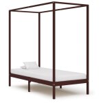 Lit classique simple - cadre de lit � baldaquin - sans matelas - bois massif 100x200 cm deco ja2190867 ...
