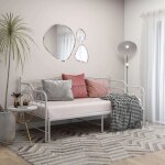 Canap� - lit extensible - vidaxl - 90x200 cm - m�tal blanc - 2 places - sans matelas