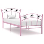 Lit classique simple - cadre de lit - sans matelas - rose métal 90x200 cm deco ja9495836 Lit classique simple - cadre de lit - sans matelas - rose métal 90x200 cm deco ja9495836