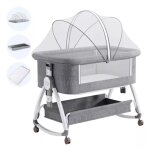 Lit cododo bébé 0 - 6 mois avec roues intégrés 4 en 1 lit bébé berceau cododo avec matelas et moustiquaire ... Lit cododo bébé 0 - 6 mois avec roues intégrés 4 en 1 lit bébé berceau cododo avec matelas et moustiquaire ...