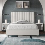 Lit coffre 1 place et demi agueda 120x200 avec sommier relevable blanc