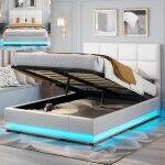 Lit coffre 140x190 - sunfecili - tte de lit rglable - lumires led - capacit 350 kg - design contemporain ...