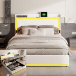 Lit coffre 160 x 200 cm avec led et usb lit adulte avec sommier à lattes 2 place lit double rembourré ... Lit coffre 160 x 200 cm avec led et usb lit adulte avec sommier à lattes 2 place lit double rembourré ...