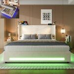 Lit coffre 160x200 cm avec 2 lampes de lecture et ports usb lit adulte hydraulique avec lumineuses led ... Lit coffre 160x200 cm avec 2 lampes de lecture et ports usb lit adulte hydraulique avec lumineuses led ...