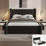 Lit coffre 160x200 cm avec 2 tiroirs et charge usb lit adulte avec sommier à lattes style moderne design ... Lit coffre 160x200 cm avec 2 tiroirs et charge usb lit adulte avec sommier à lattes style moderne design ...