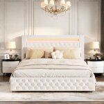 Lit coffre 160x200 avec sommier cadre de lit double lit rembourré en pu lit adulte lit de rangement lit ... Lit coffre 160x200 avec sommier cadre de lit double lit rembourré en pu lit adulte lit de rangement lit ...