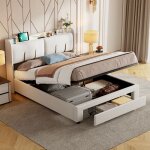 Lit coffre adulte 140x200 cm lit capitonné double en velours lit double espace de rangement sommier à ... Lit coffre adulte 140x200 cm lit capitonné double en velours lit double espace de rangement sommier à ...
