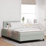 Lit coffre avec matelas et lumire led gris clair 120x200 cm en velours 3342644