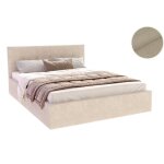 Lit coffre tulsa 120x200 cm - sommier inclus cr�me