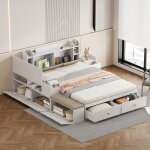 Lit combiné en bois massif 140x200 avec tiroirstable de nuitarmoire longue de rangementlit enfant avec ... Lit combiné en bois massif 140x200 avec tiroirstable de nuitarmoire longue de rangementlit enfant avec ...
