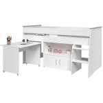 Lit combiné enfant parisot zola - blanc - 90x200 cm - sommier inclus Lit combiné enfant parisot zola - blanc - 90x200 cm - sommier inclus