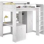 Lit combiné mezzanine enfant parisot lena - pin petterson - sommier inclus - 90 x 200 cm Lit combiné mezzanine enfant parisot lena - pin petterson - sommier inclus - 90 x 200 cm