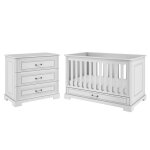 Lit et commode 3 tiroirs bellamy - 152 x 83 x 92cm - blanc