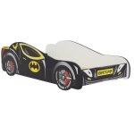 Lit complet enfant lit voiture de course pour enfants - batcar - 70 x 140 cm - noir - avec sommier et ...